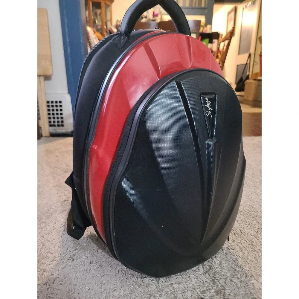 Skybags Speed II polycarbonate red & Black Motorcycle laptop backpack